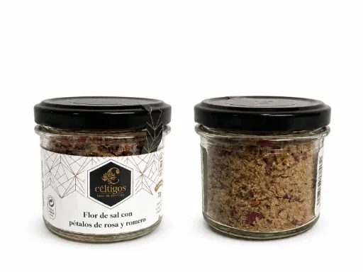 [t.srsr070g] Flor de sal con rosa y romero (Tarro 60g)