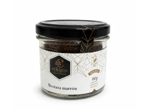 [t.mzmr080g] Mostaza marrón en grano (Tarro 80g)